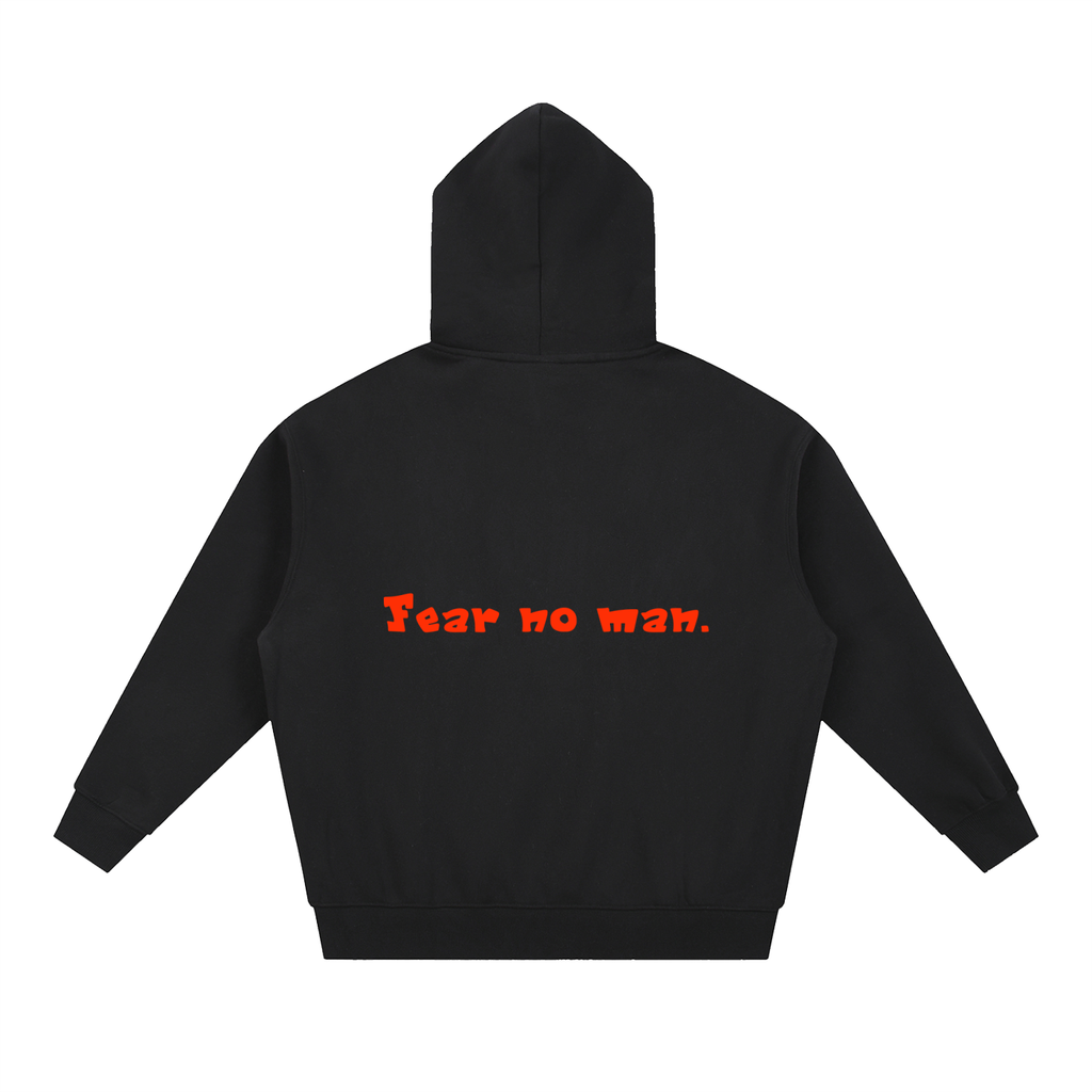 Essential Oversized Fleece Boxy Hoodie (fear no man)