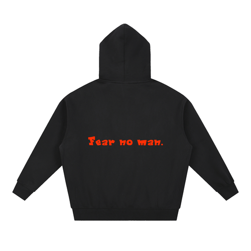 Essential Oversized Fleece Boxy Hoodie (fear no man)