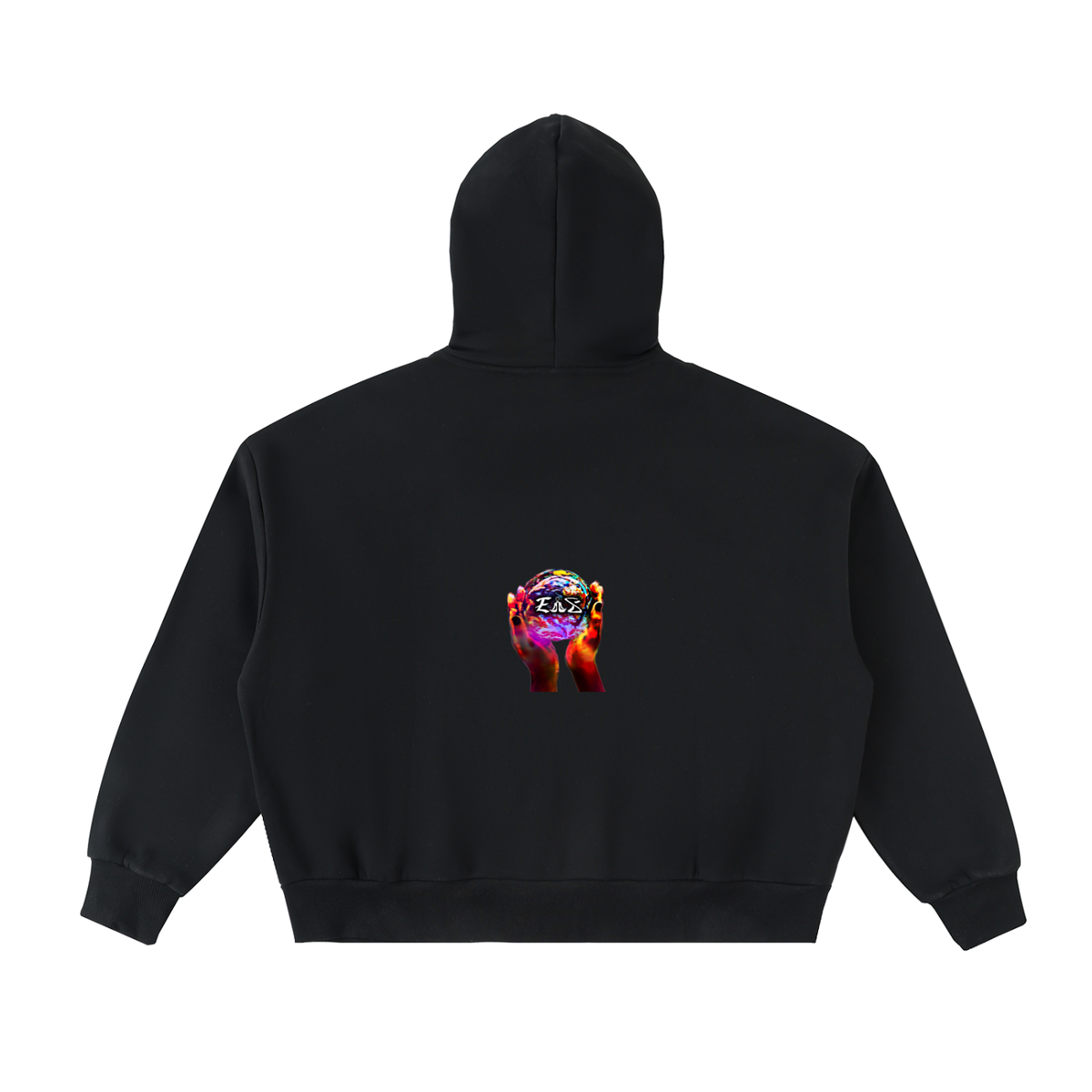 Fleeced Full-Zip Boxy Hoodie