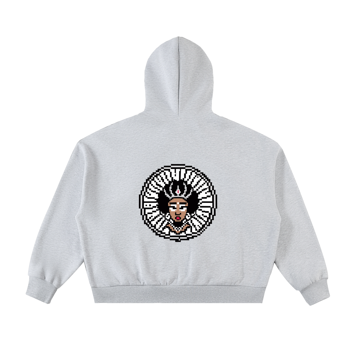 Fleeced Full-Zip Boxy Hoodie (Haitian goddess)