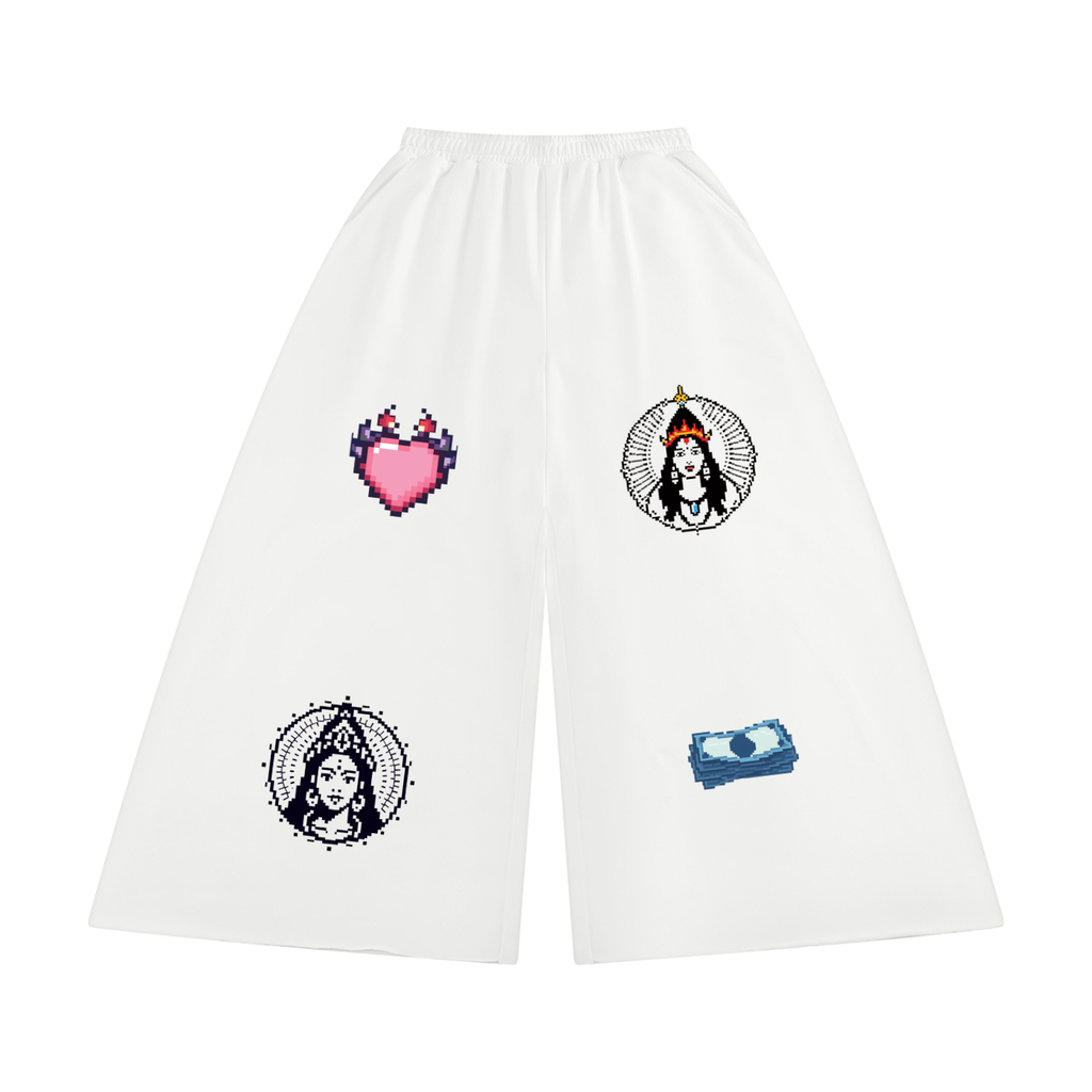 Women's Raw Edge Wide Leg Sweatpants (Eis heart of goddess)