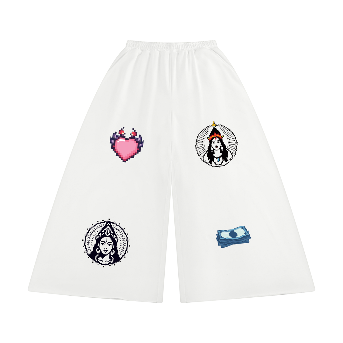 Women's Raw Edge Wide Leg Sweatpants (Eis heart of goddess)